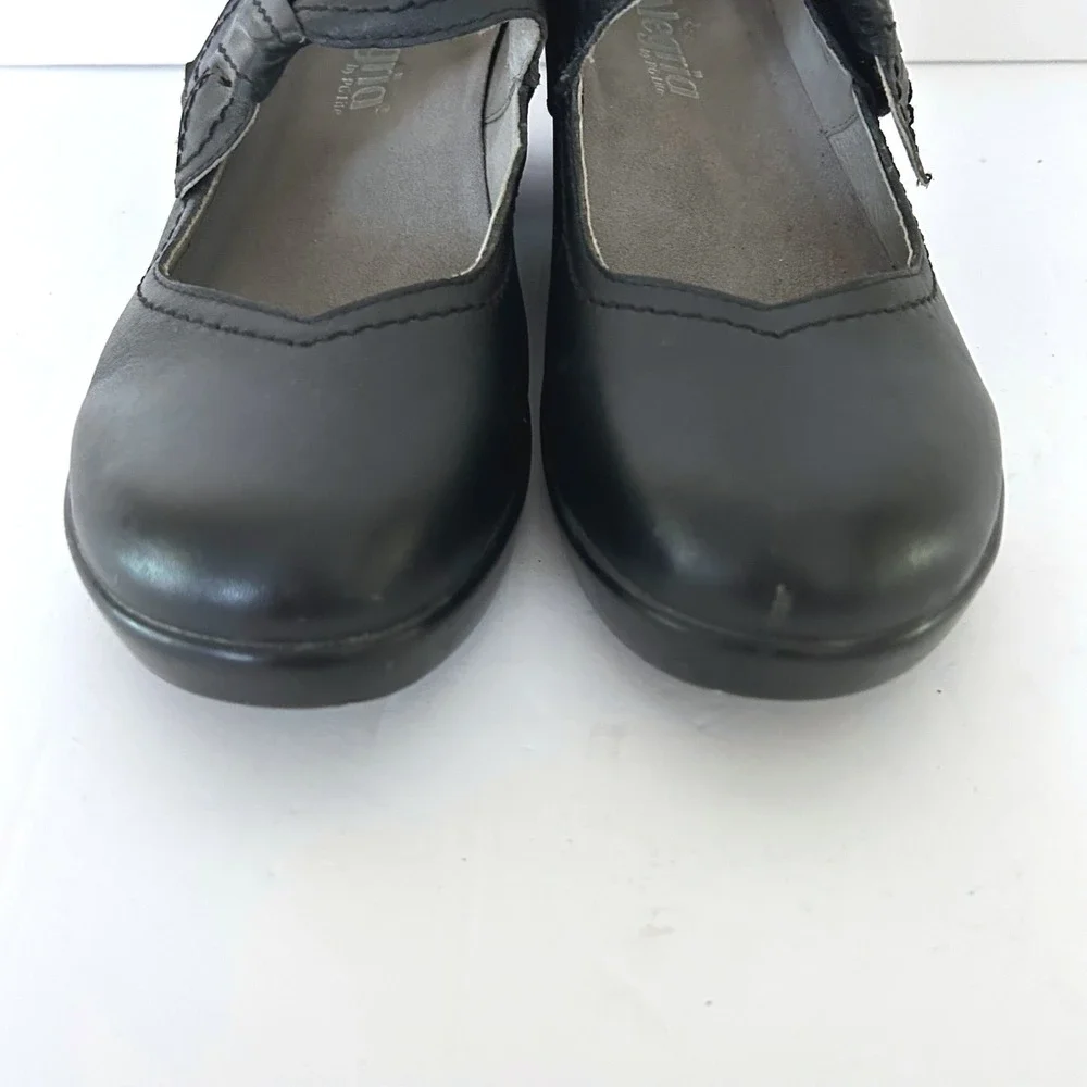 Alegria Ella Mary Jane Womens 38 US 8 Black Leather Shoes Wedge Rocker ELL-601